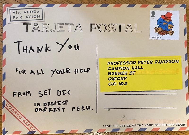 paddington thank you postcard